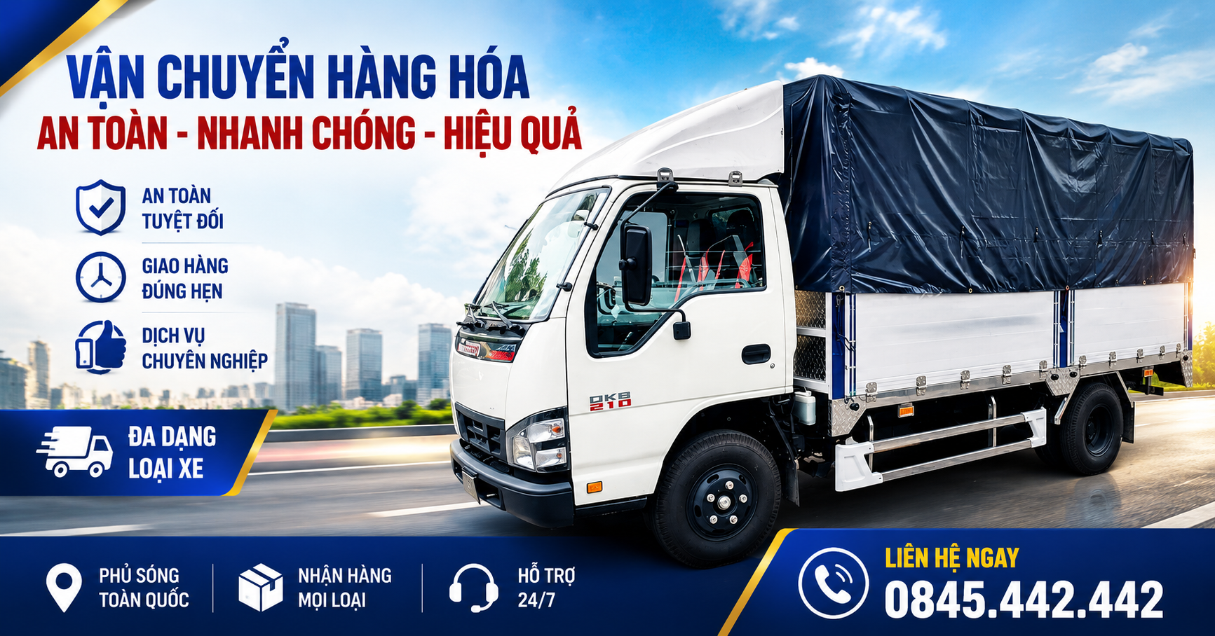 Cho thuê xe tải đi Đà Nẵng tải trọng đầy đủ