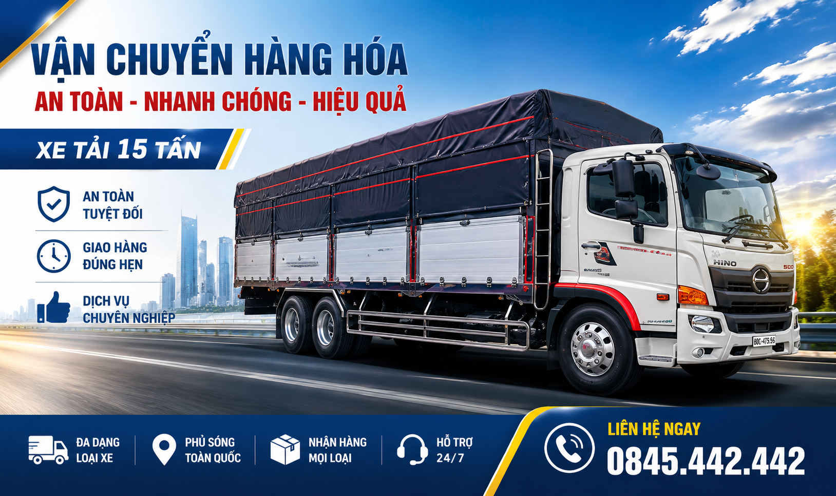 Xe tải nguyên chuyến Sài Gòn đi Đà Nẵng - Hùng Vương đội xe 50+