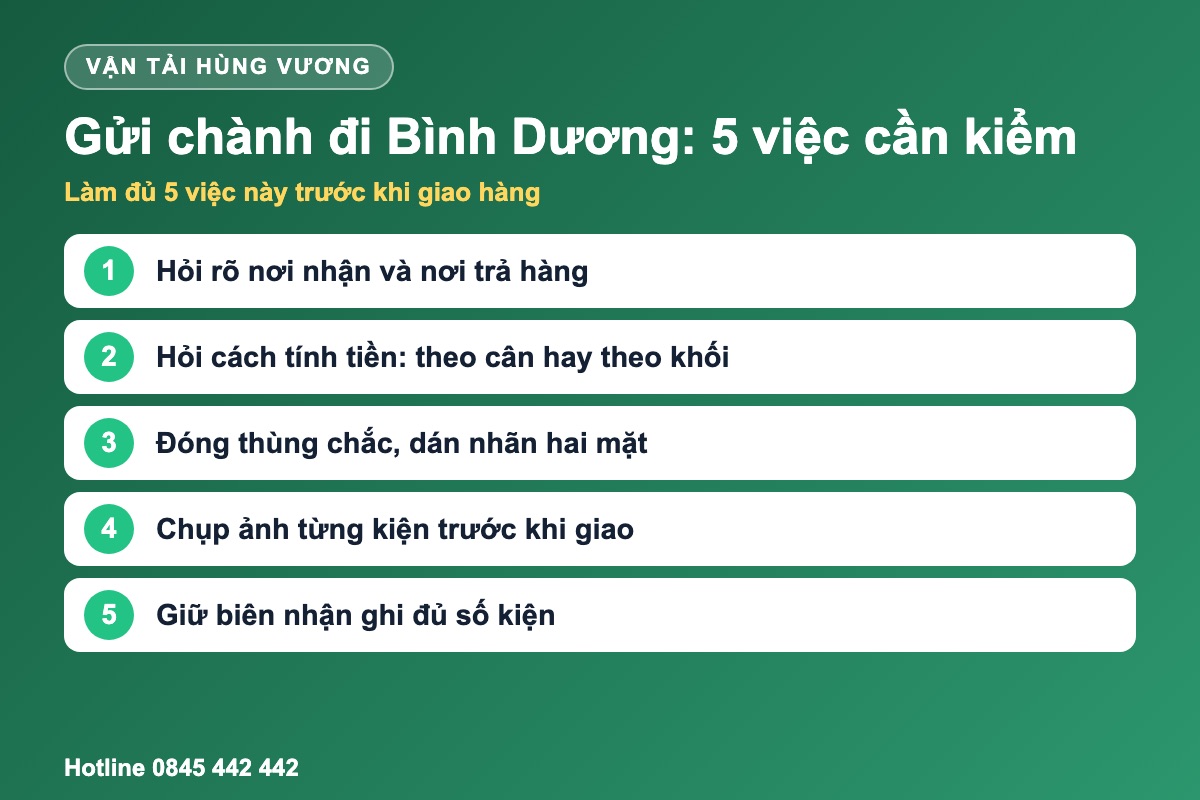 5 việc cần kiểm khi gửi hàng qua chành xe Đà Nẵng đi Bình Dương