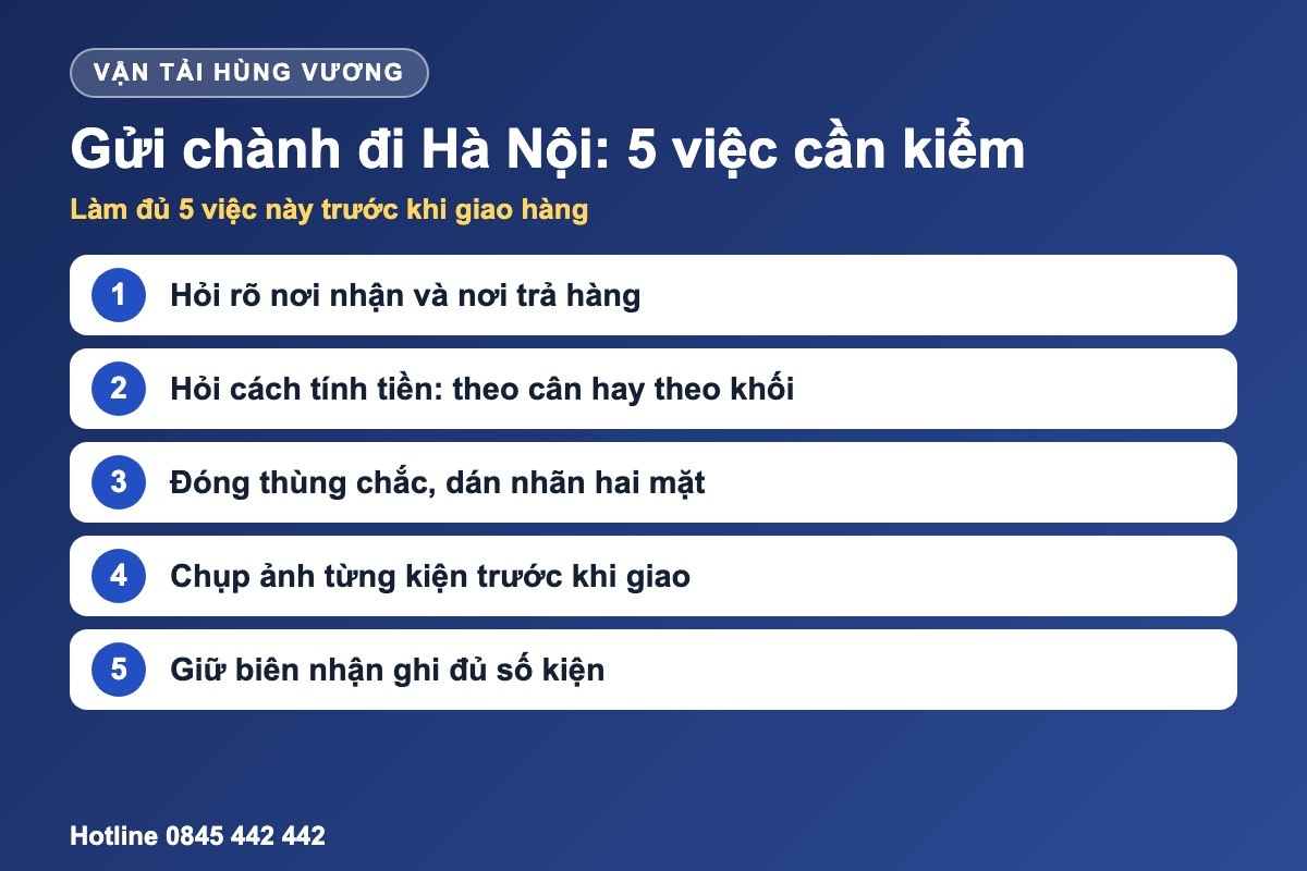 5 việc cần kiểm khi gửi hàng qua chành xe Đà Nẵng đi Hà Nội
