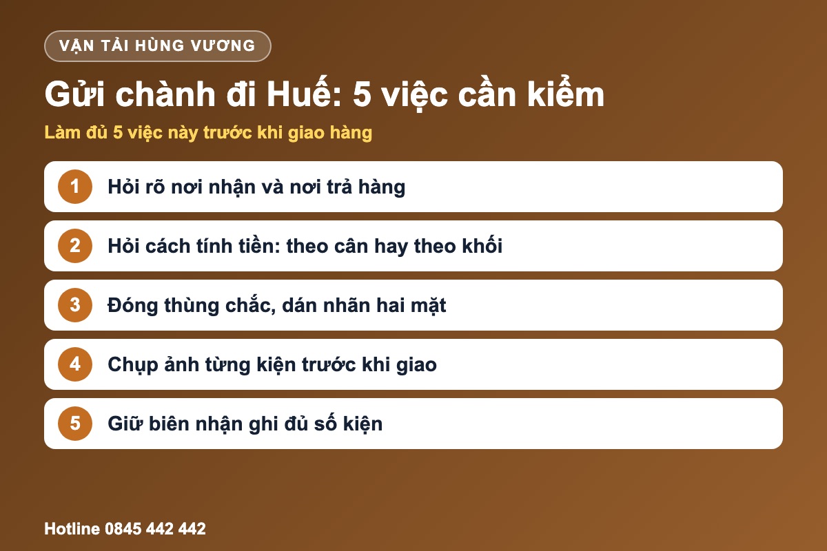 5 việc cần kiểm khi gửi hàng qua chành xe Đà Nẵng đi Huế