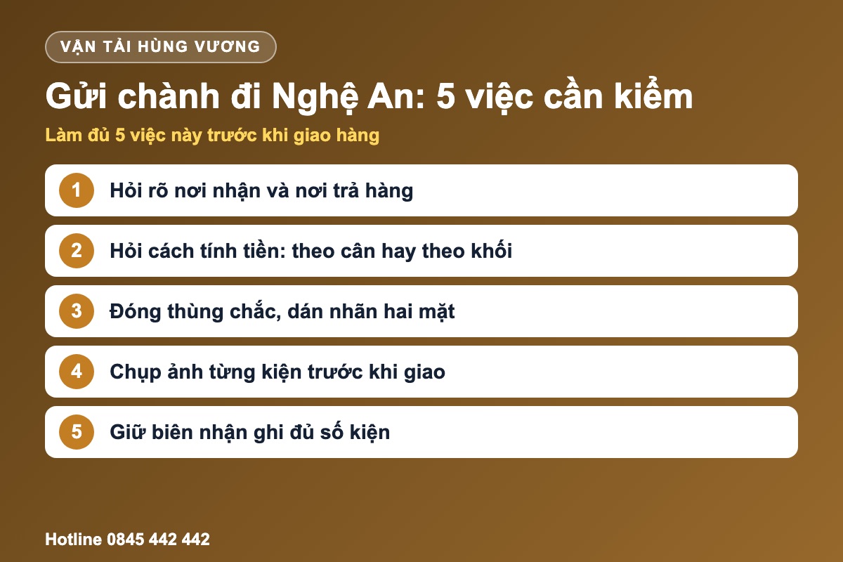 5 việc cần kiểm khi gửi hàng qua chành xe Đà Nẵng đi Nghệ An